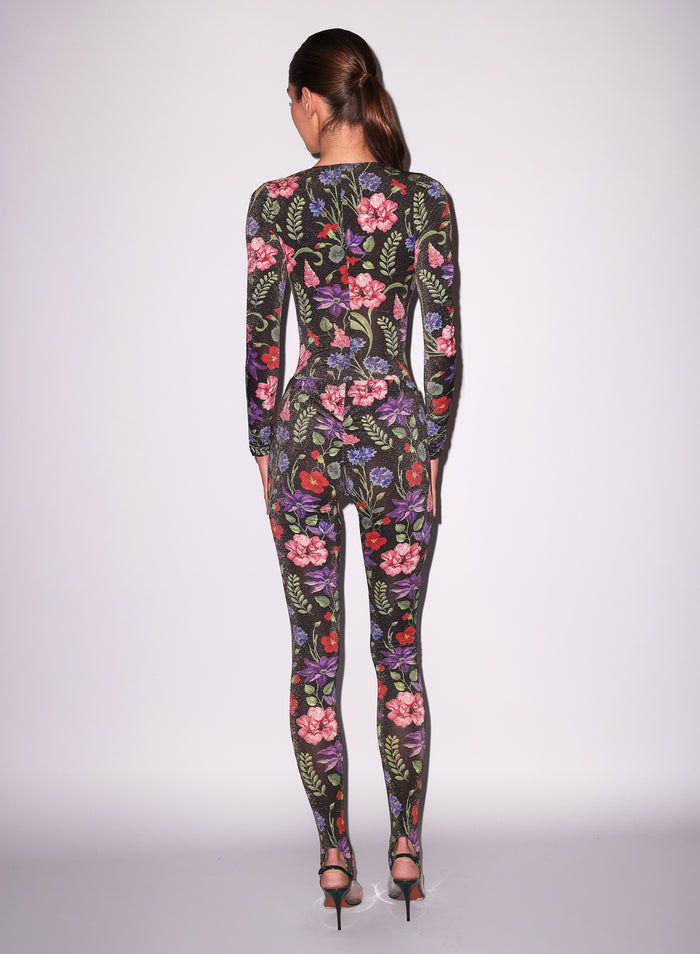Wildfleur Plunge Bodysuit-wildflower print