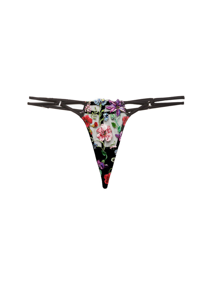 Wildfleur V-String-black-flat