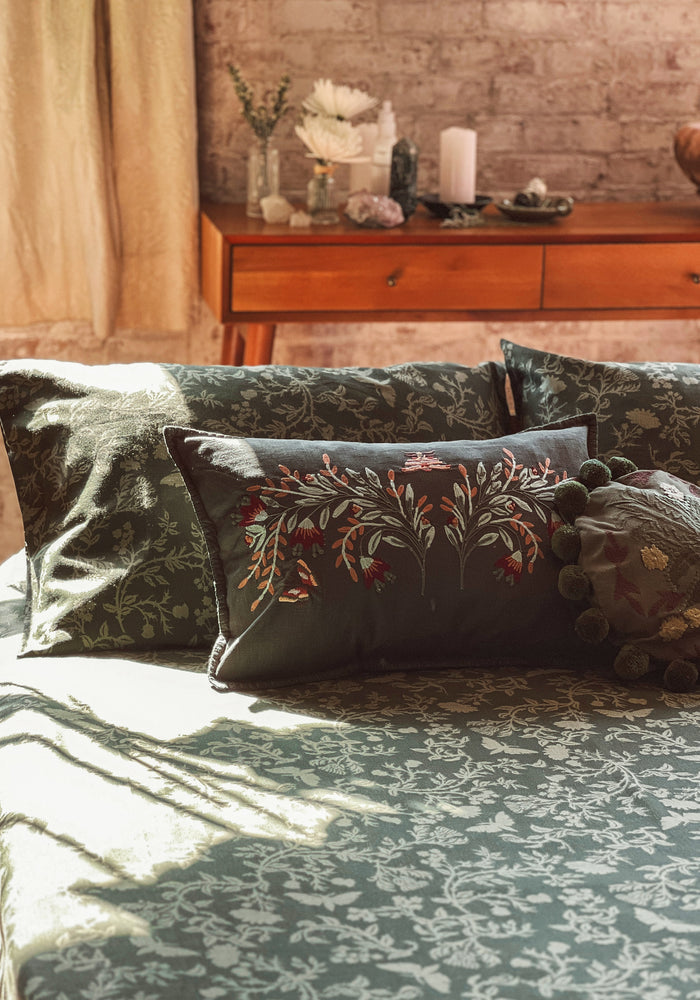 Wildwood Floral Print Cotton Bedding Set - US Queen