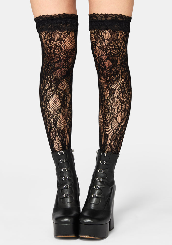 Wispin Lace Frill Long Stockings