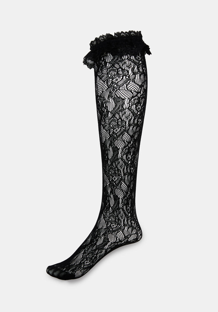 Wispin Lace Frill Long Stockings