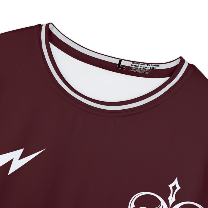Women's Maroon Jersey Tee "98" — Athletic Vintage Fleur-de-Lis Shirt