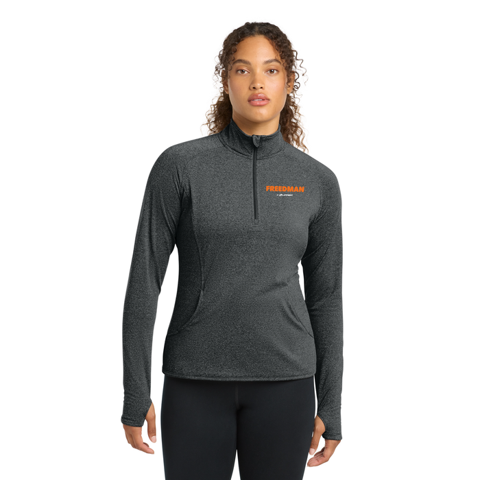 Women's Stretch 1/4-Zip Pullover - LST850 - Freedman - Full Color Logo