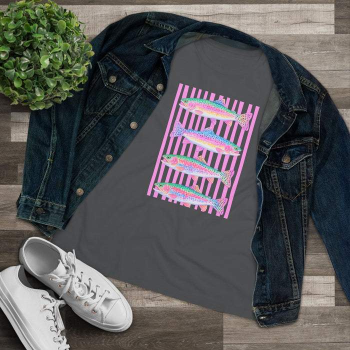 Women's Tee — Pastel Fish Graphic Nautical Shirt