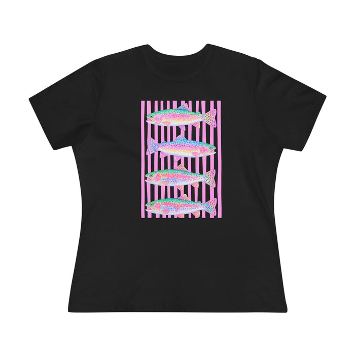 Women's Tee — Pastel Fish Graphic Nautical Shirt