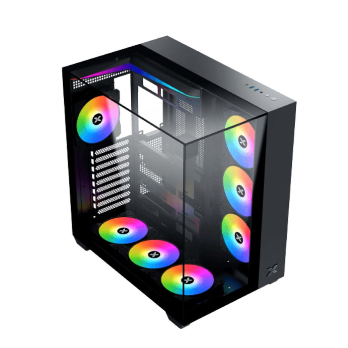 Xigmatek Aqua V Mid Tower Case , 7 Fan - Black