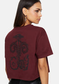 Xove Medieval Graphic Boxy Crop Cotton T-Shirt