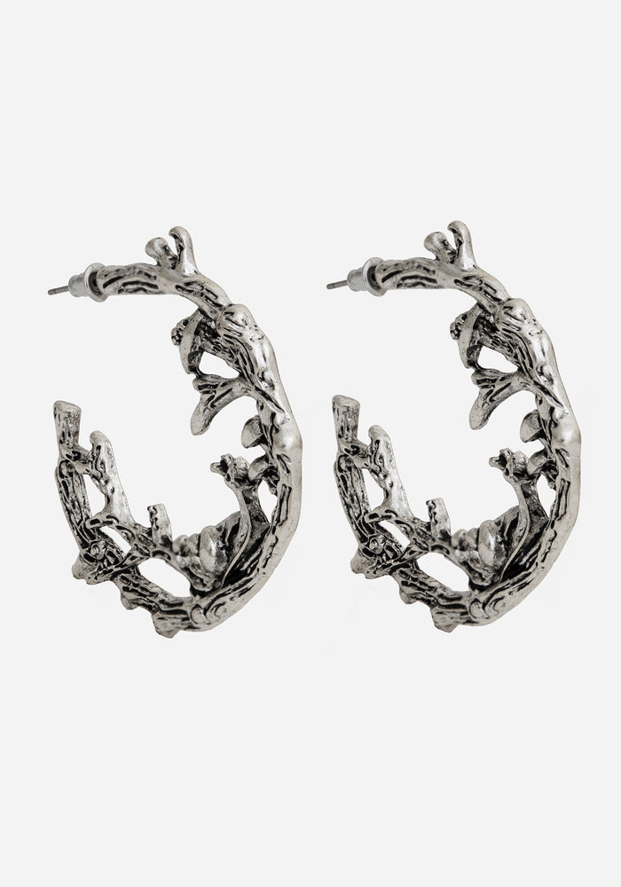 Zinnia Hoop Earring - Silver