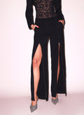 Zipper Split Hem Pant-black-Fleur du Mal