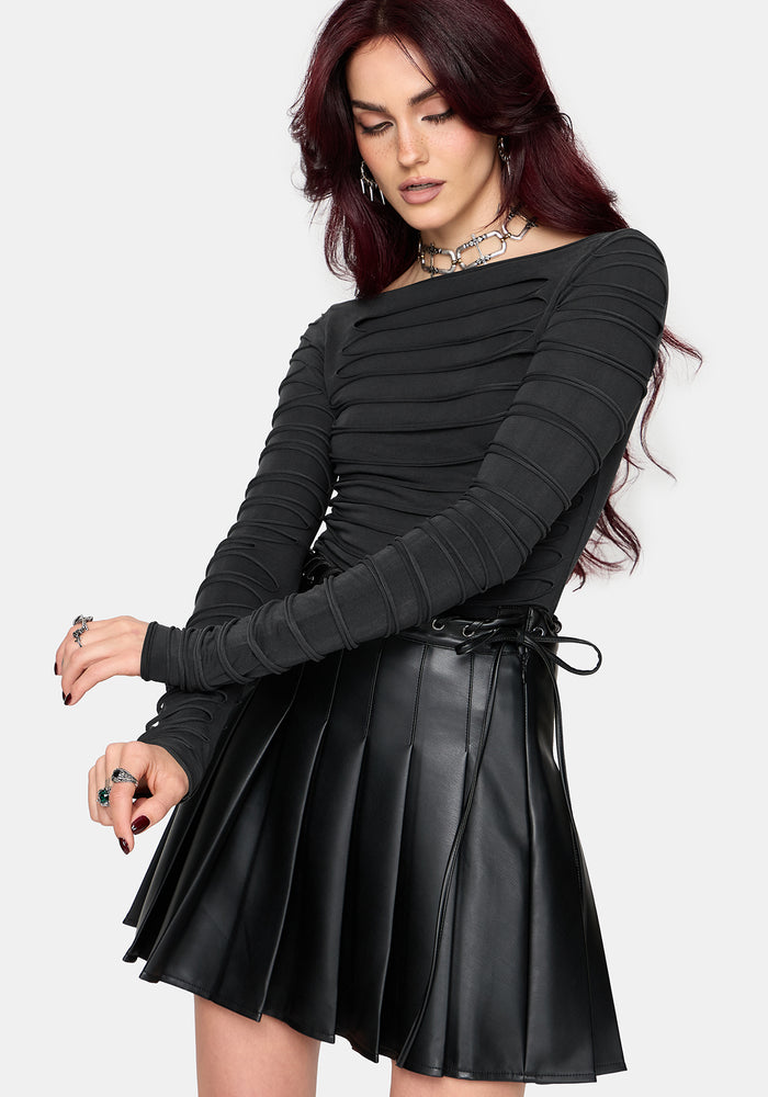Zuri Distressed Long Sleeve Top