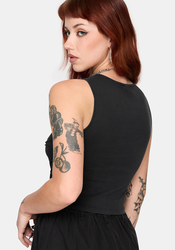 Zuri Distressed Slash Neck Tank Top